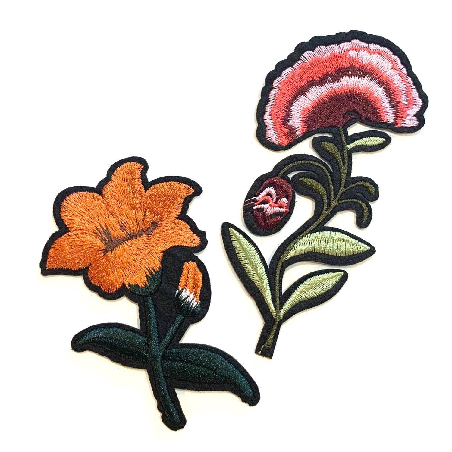 大きな黒縁のお花ワッペン Dua アクセサリーパーツショップ 大きな黒縁のお花ワッペン Dua アクセサリーパーツショップ