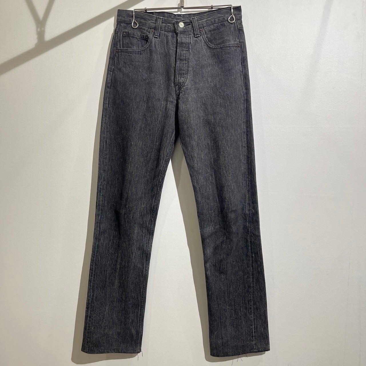 80s Levi's 501 Black Denim Pants ''Stripe'' 80年代 リーバイス 先染め ブラック デニムパンツ  ストライプ W30L31