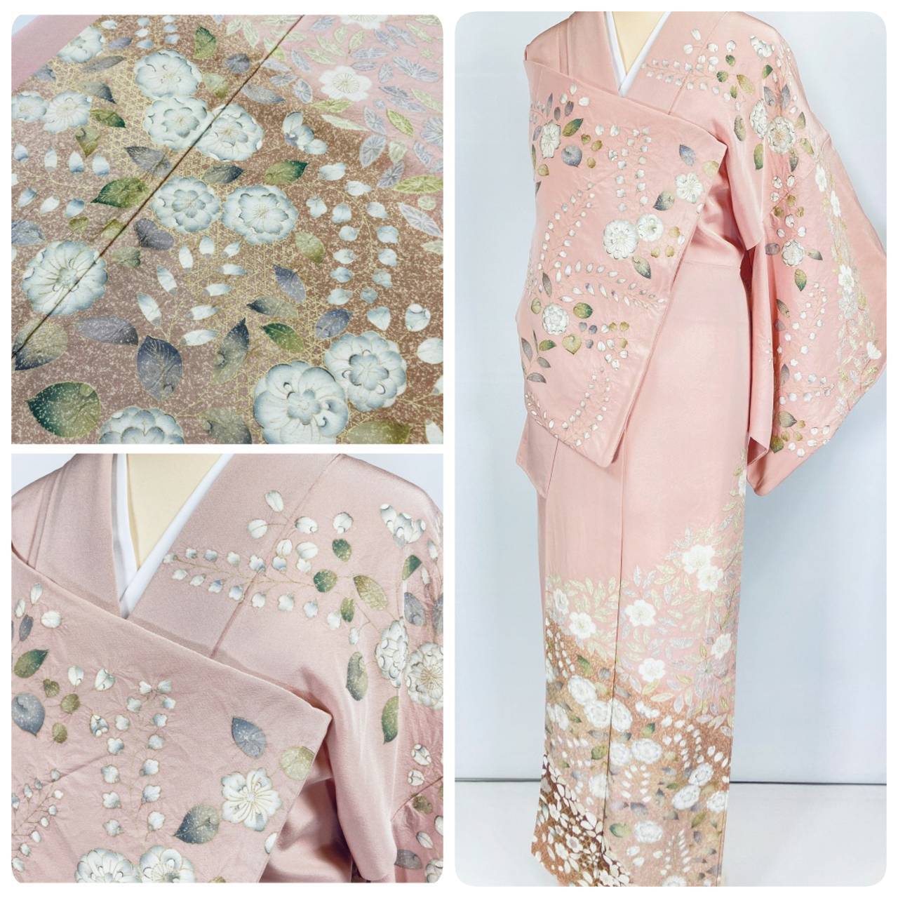 作家物 辻が花 絞り 訪問着 正絹 金彩 聴色 ピンク 752 | kimono Re:和 [online store] キモノリワ 着物 帯