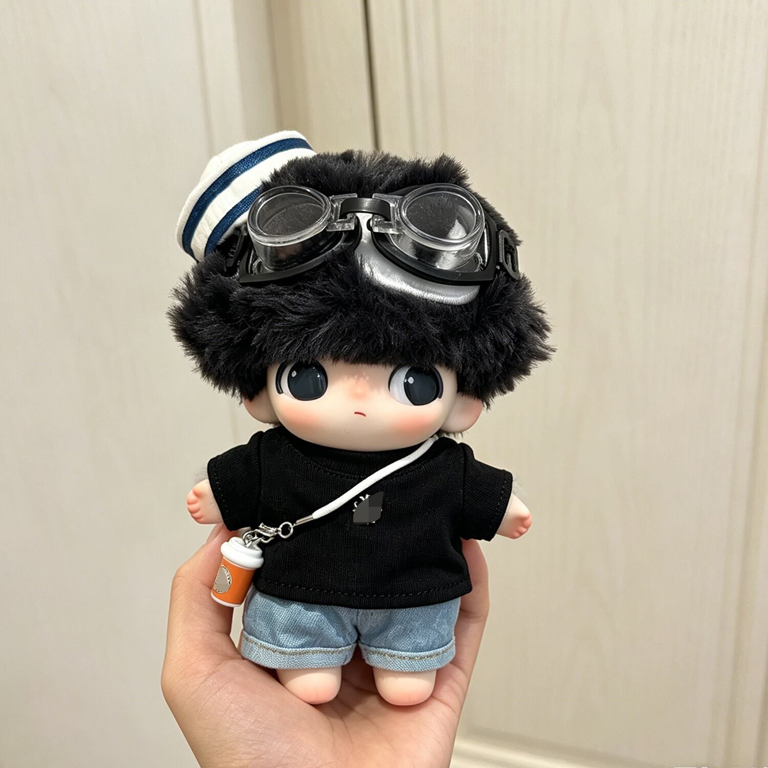 Dimoo用 カジュアル トップス+パンツ+メガネ+チャーム ぬいぐるみ 着せ