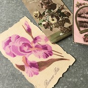 1900s フランス 永遠の花々とポストカード 3p アンティーク