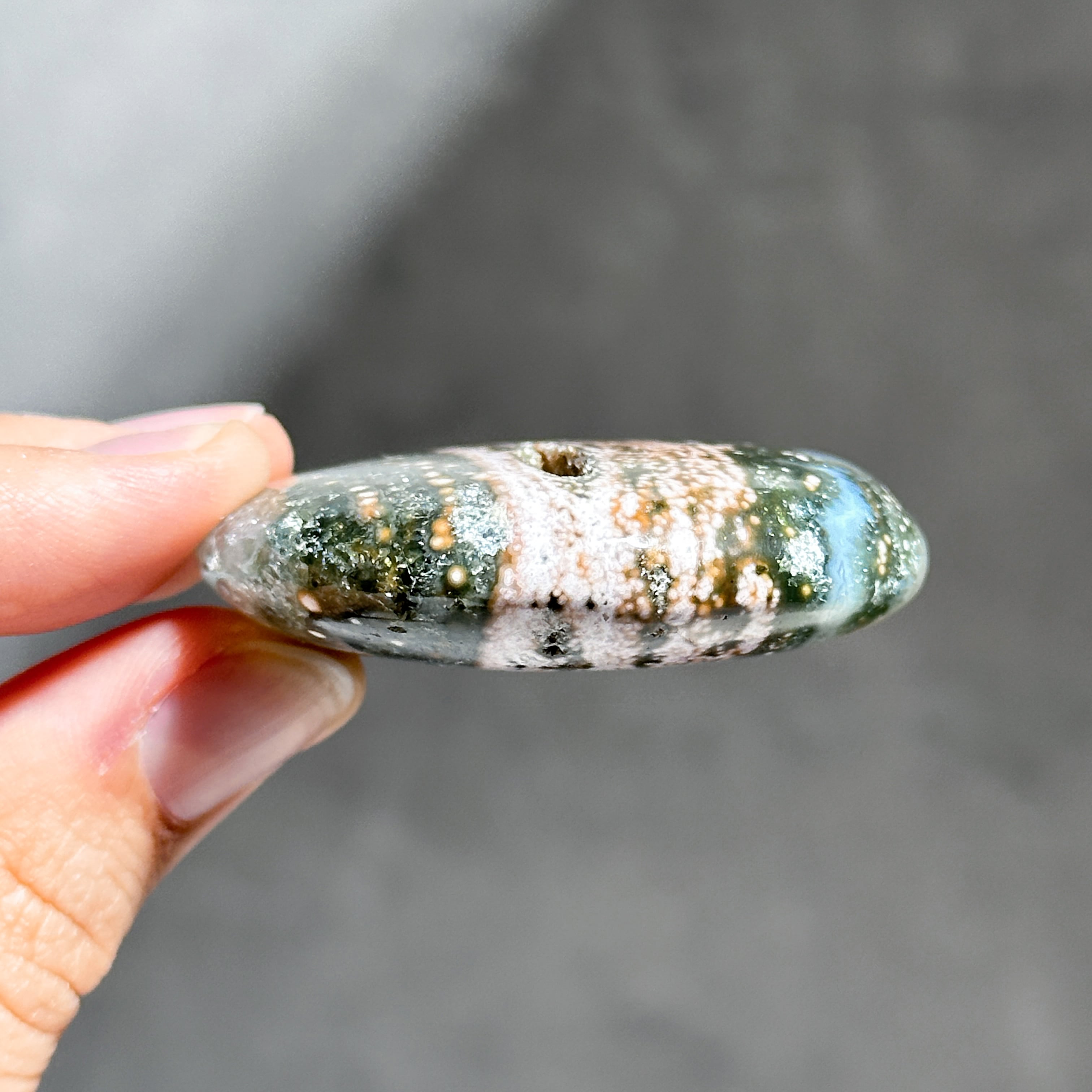 珍しい深海パワーストーン　オーシャンジャスパー オーシャンジャスパー パームストーン36◇ Ocean Jasper ◇天然石