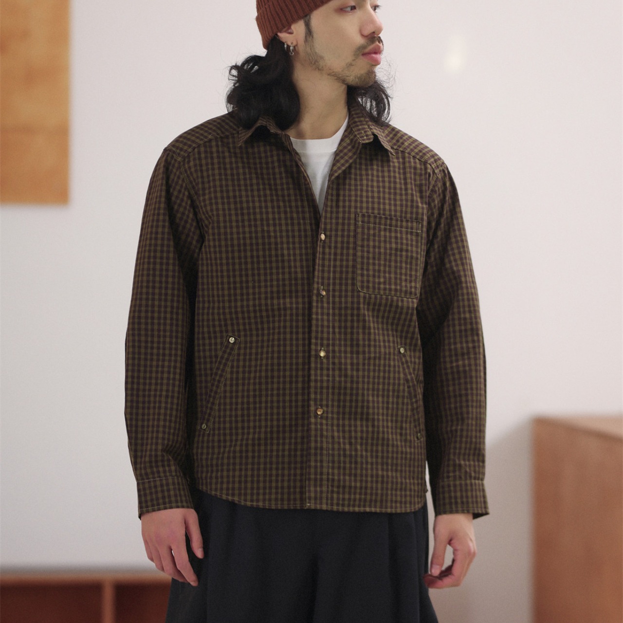 チェックポイント・スナップオーバーシャツ A2067 - 6