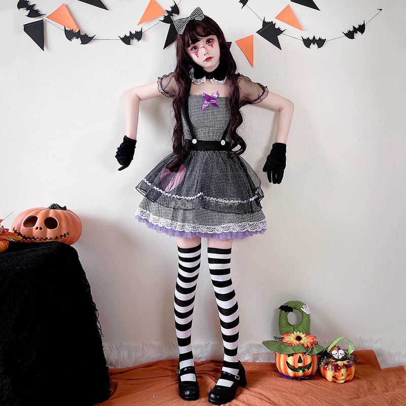 4点)ハロウィン 超可愛い 魔女 ロリー コスプレ 仮装 パーティー 文化
