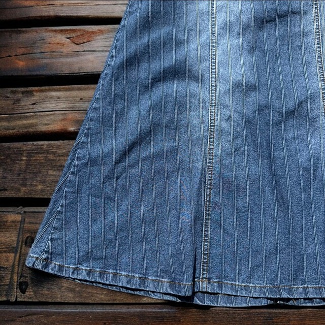 【LADIES】back slit denim skirt