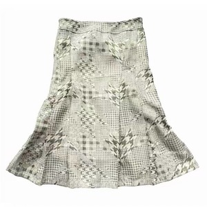 [TheNewYouthPark] Light Green Floral Midi Skirt