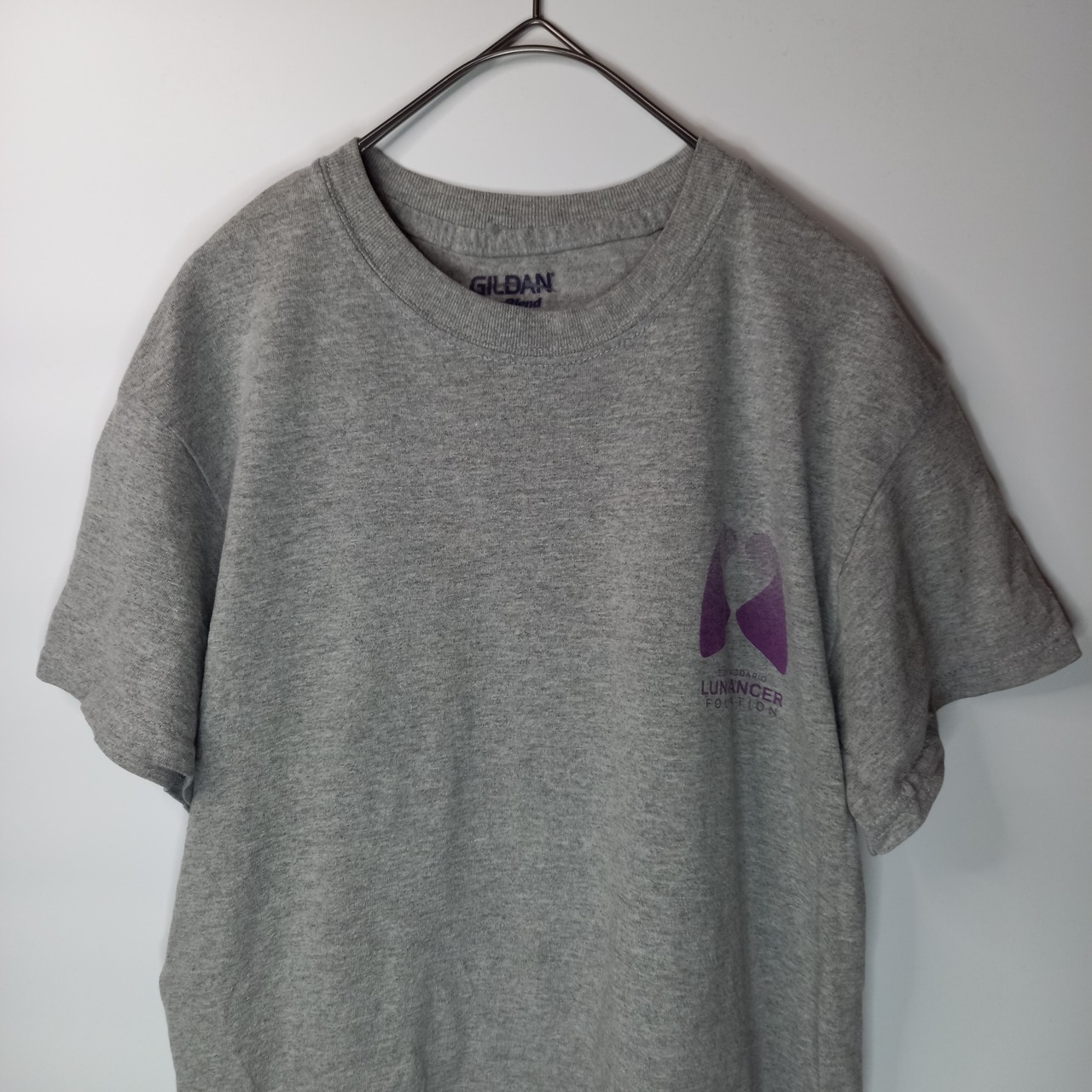 ギルダン　クルーネック　プリントTシャツ　企業ロゴ　半袖　ドライブレンド　S