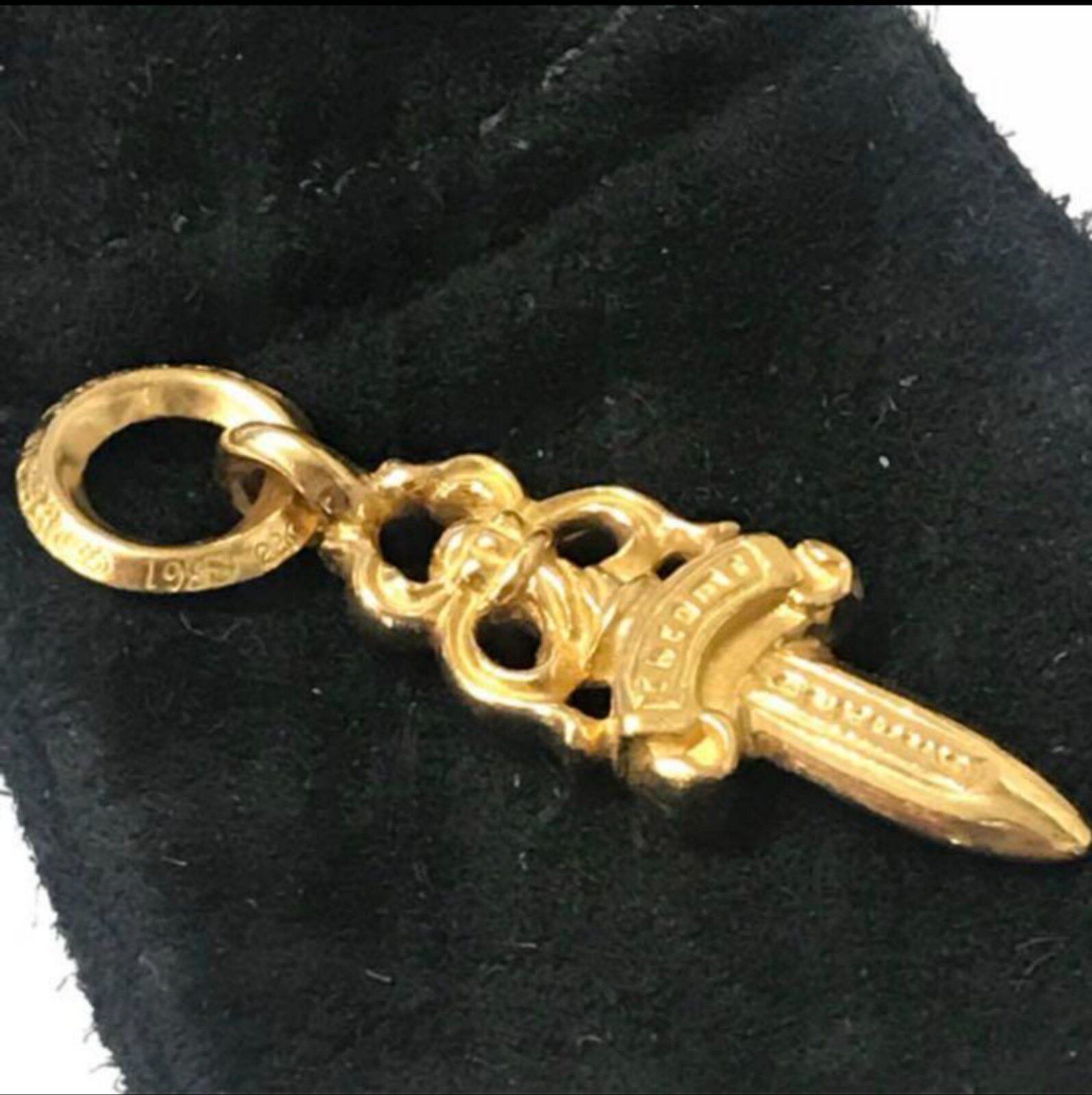 CHROME HEARTS クロムハーツ ダガー 22K チャーム ネックレス 