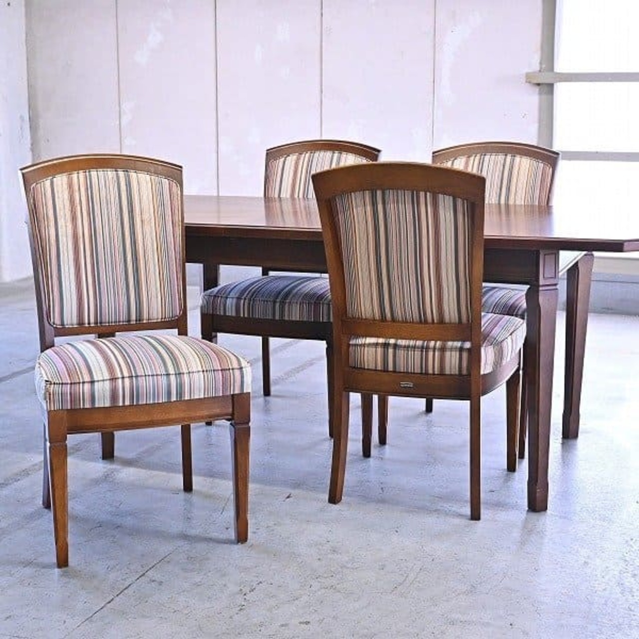 マルニ 58万「地中海/レティーロ」ダイニング 5点セット 伸長式テーブル チェア 拡張 EX エクステンション maruni【中古家具/中古インテリア/USED家具ユーズド家具/リサイクル】