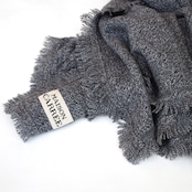 MAISON CARRÉE CASHMERE Fringe STOLE "BLACK MELANGE"