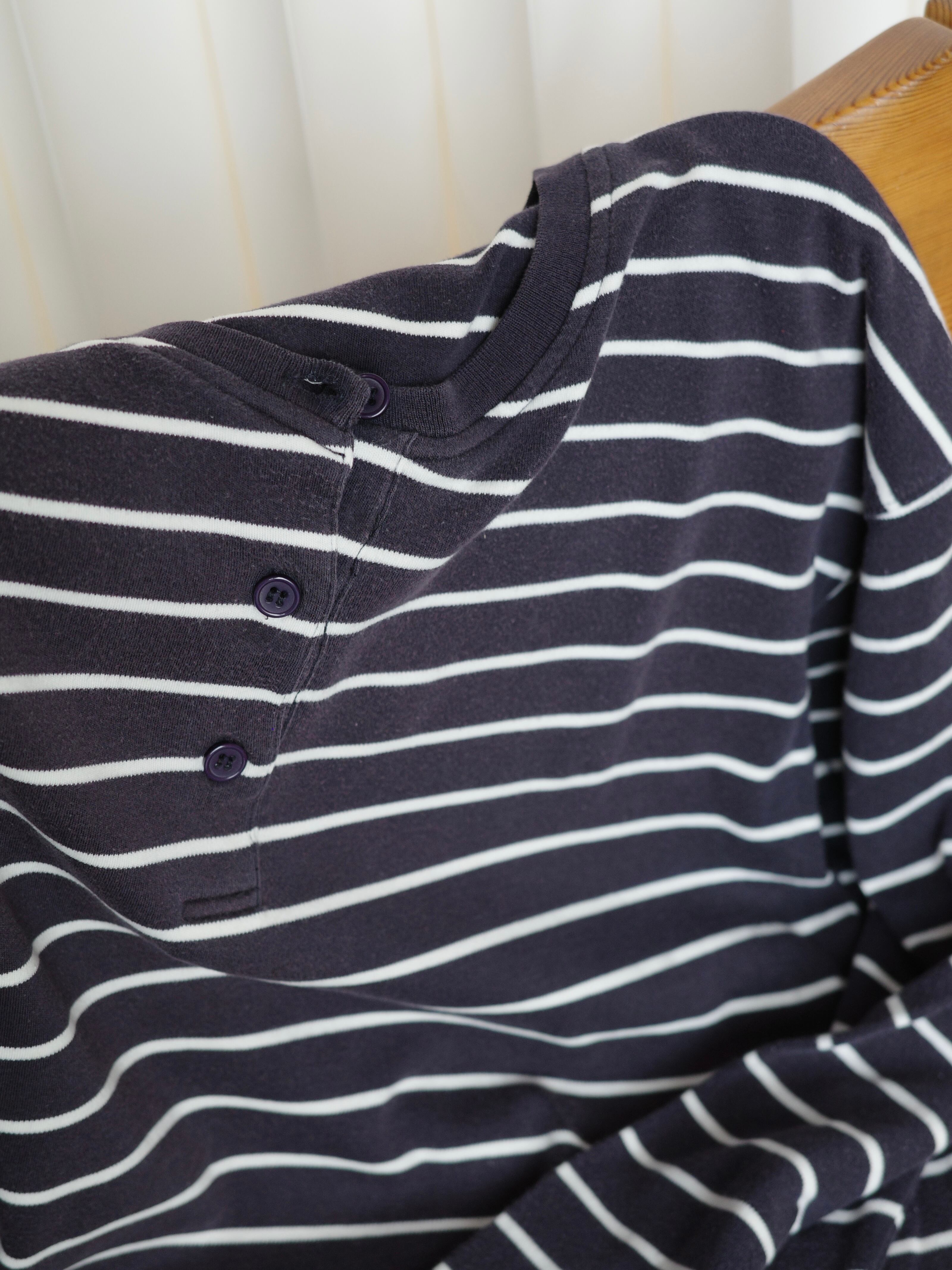 vintage〉henry neck border tops | CherLife