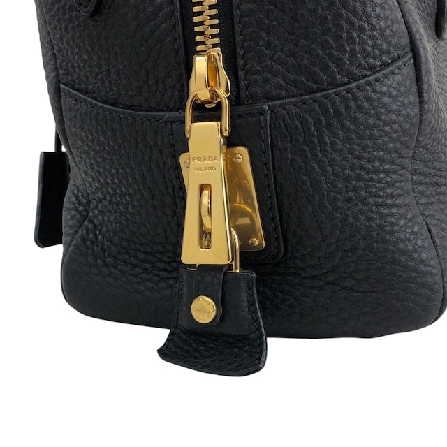 PRADA プラダ ショルダーバッグ ブラック ロゴ レザー 2WAY ボストン vintage ヴィンテージ オールド ws8uyb