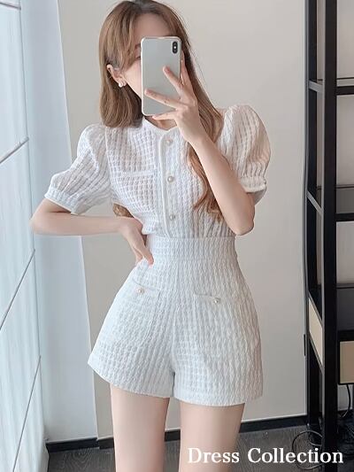 《プチプラ》スプリングワッフルセットアップキャバドレス/ドレスお直し