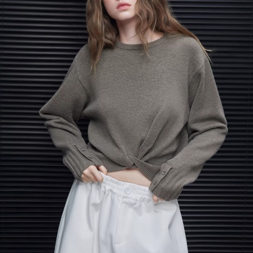 クロップドクロスニットトップス ・20665