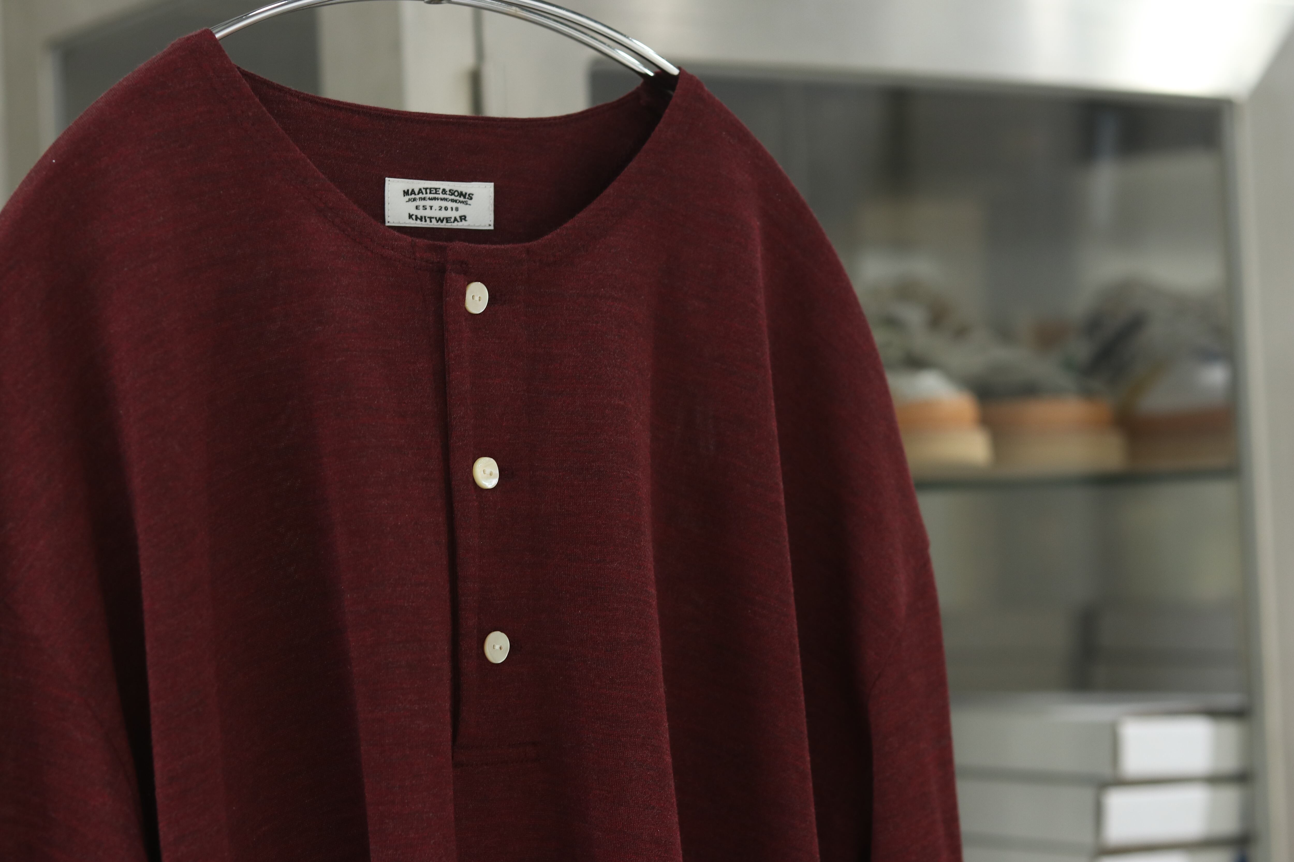 Washable Silk Henley Neck (Ex.ENJI) | WAGAMAMA TOKYO