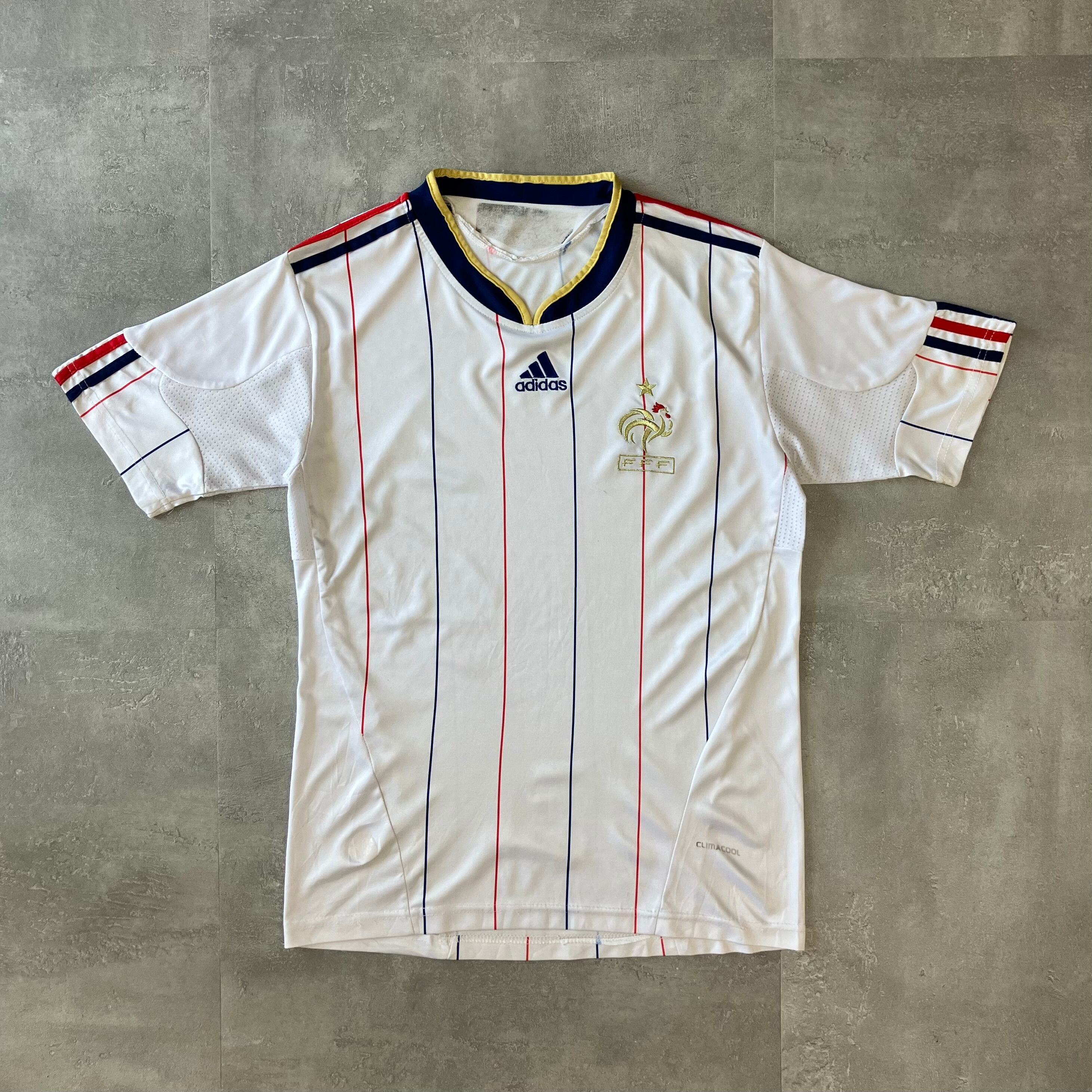 adidas 00s サッカーシャツ フランス代表 刺繍 S程度 No.2488