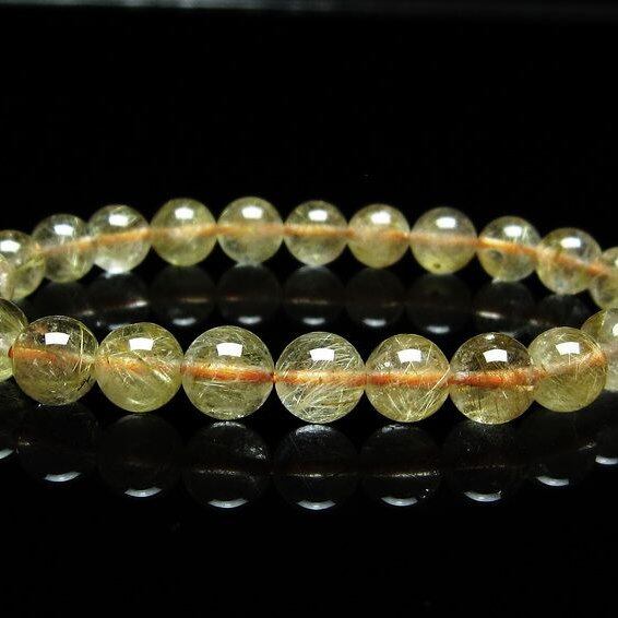 ルチルクォーツ ブレスレット 8mm タイチンルチルクォーツ タイチンルチル 一点物 メール便可 [M便 1/10] 111-49052