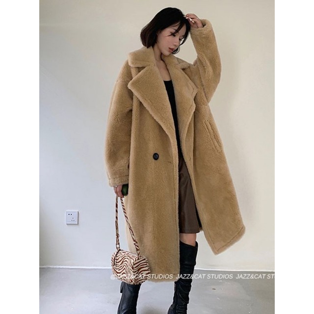 【コート】小さいサイズ ボアコート テディベアコート レディース きれいめ ロング 秋 冬 20代 30代 40代 可愛い ファーコート 韓国 アウター フォーマル きれいめ カジュアル ホワイト 白 ピンク グレー プラムレッド 赤 キャメル 茶色 XS S M L