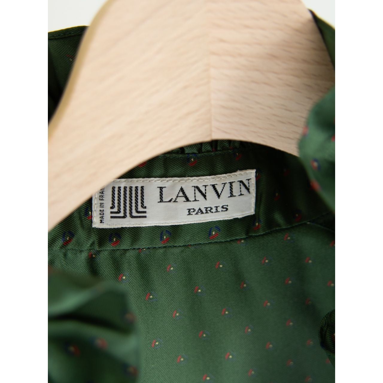 【LANVIN】Made in France 100% Silk Frill Blouse（ランバン フランス製 シルクフリルブラウス 長袖シャツ）