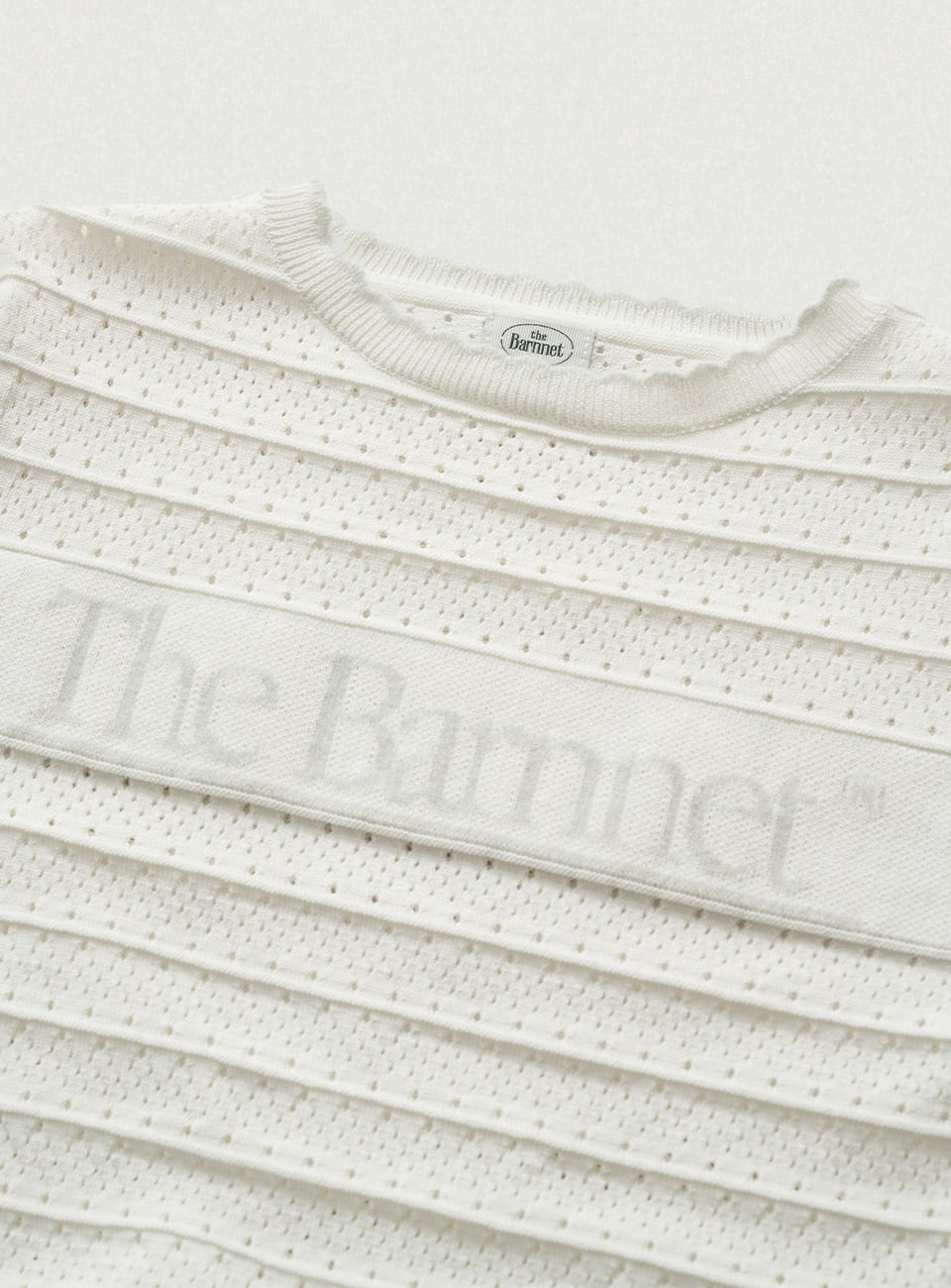 6月中旬発送 [The Barnnet] Helen Logo Jacquard Knit Top_Ivory 正規