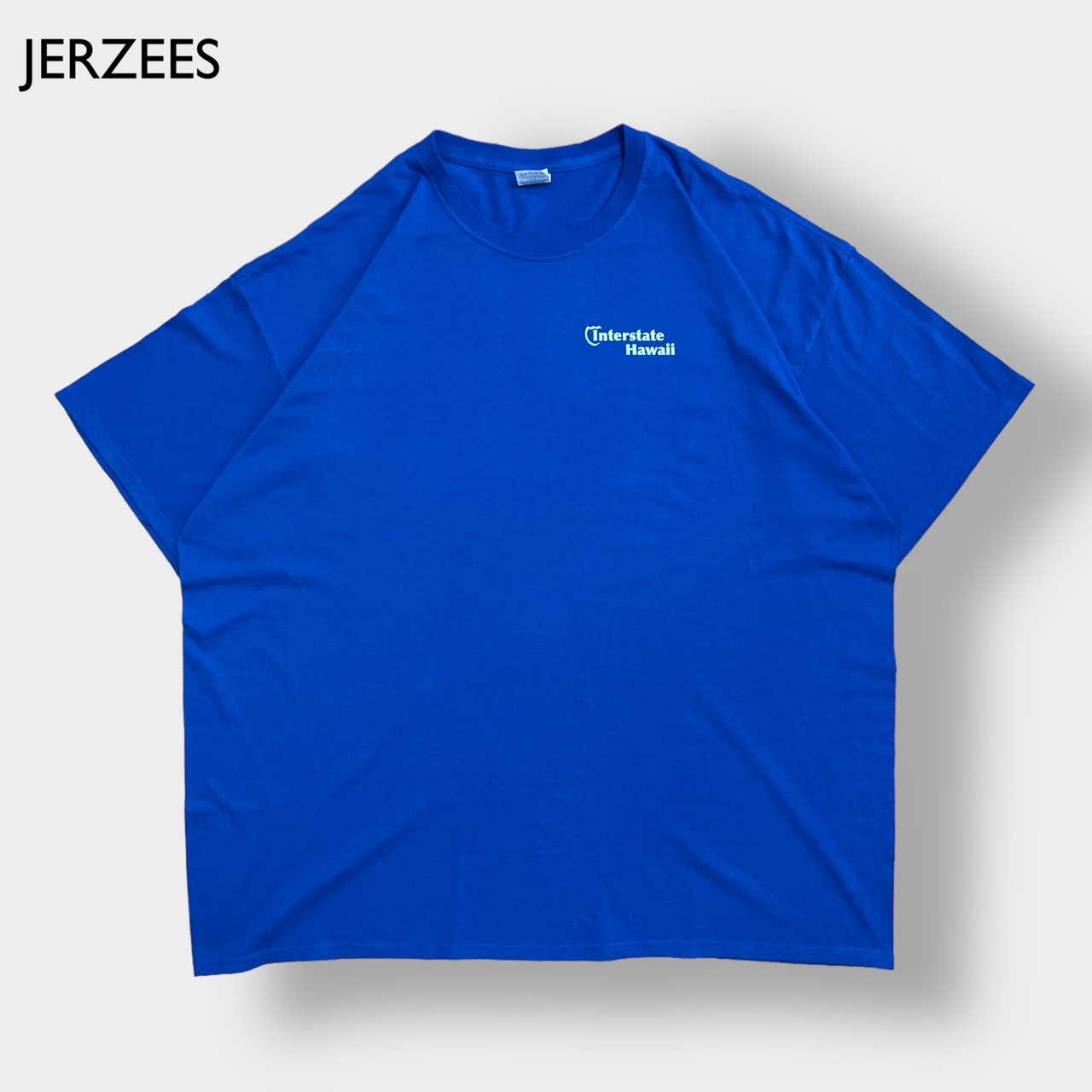 【JERZEES】高速道路 ハワイ ワンポイント プリント Tシャツ 3XL ビッグシルエット 両面プリント バックプリント ブルー 半袖 us古着