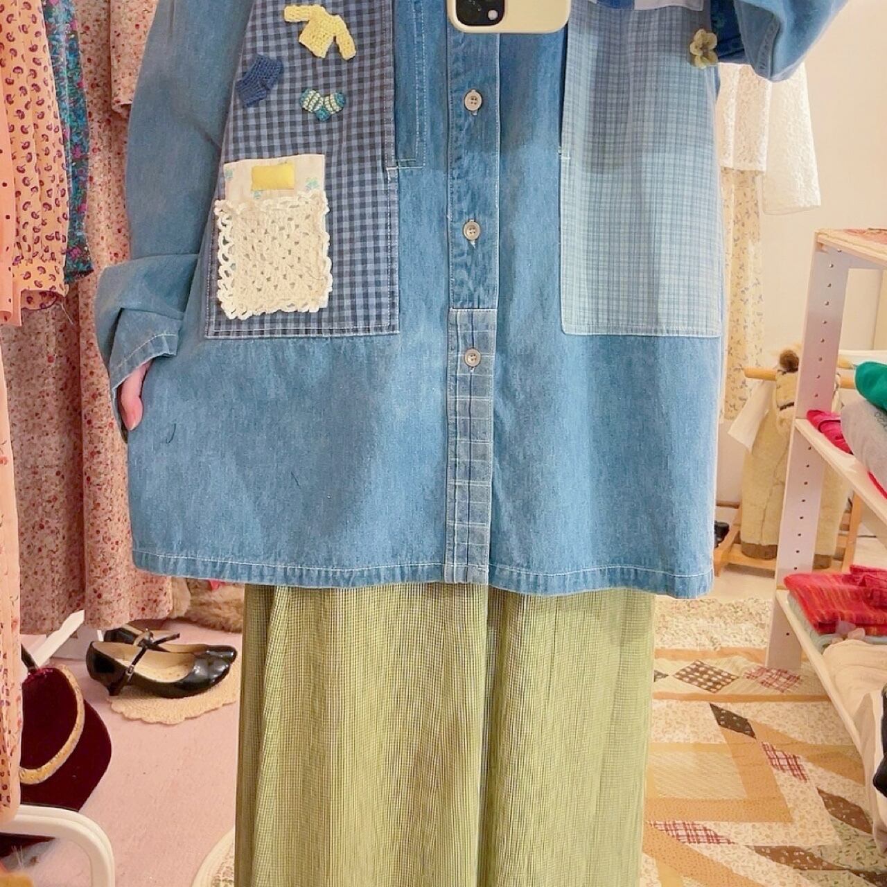 remake ✂︎ dwarf's room check pocket shirt