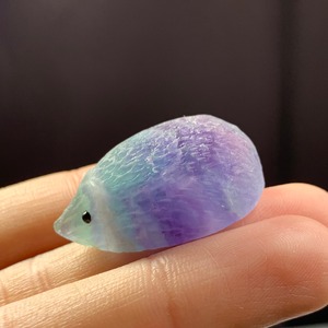 2.ブルーグリーン×パープルフローライトハリネズミさん