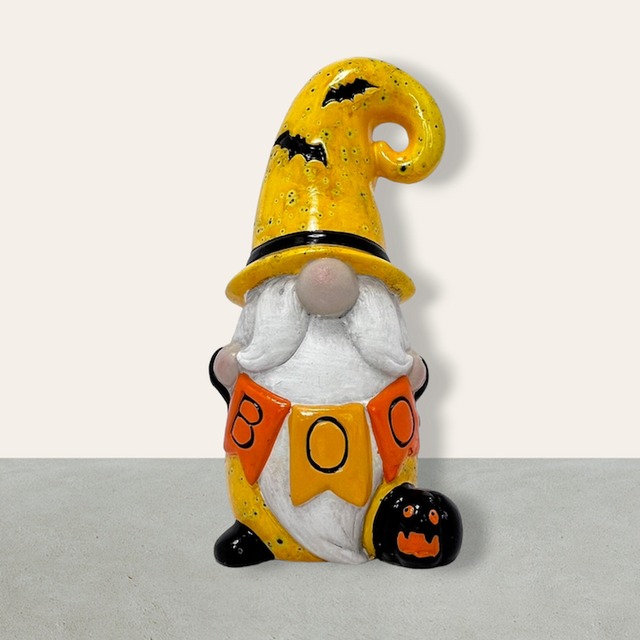 hw2033 ホンダハロウィンドール ハロウィン人形 ひげのこびと boo 黄  かわいい オブジェ 置き物 陶器