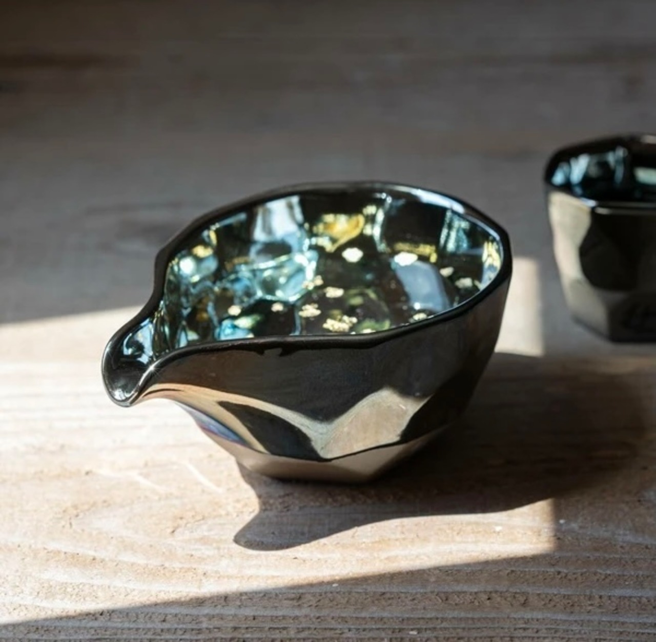 つばめ工房　プラチナブルー 冷酒器 お花見