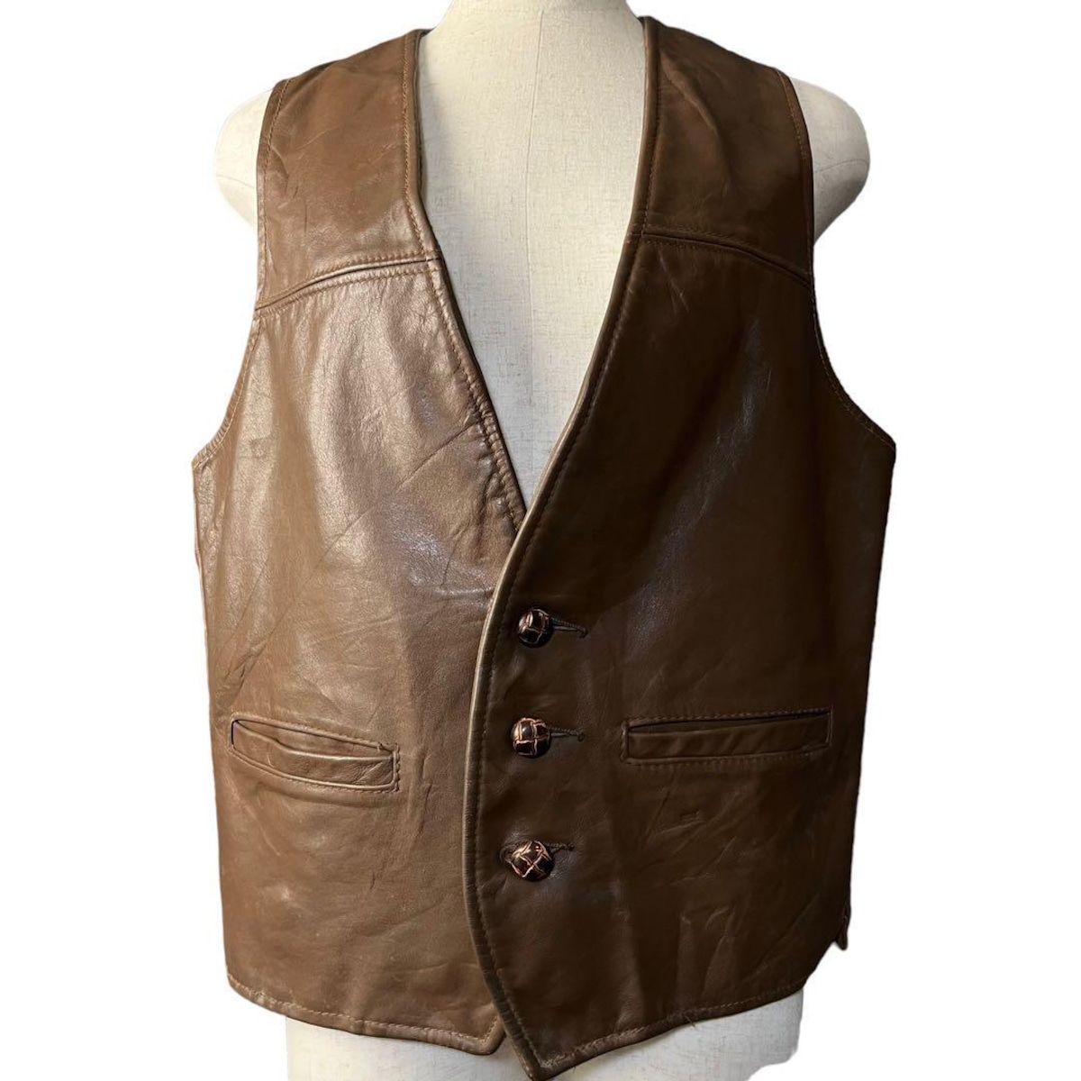 70s USA製 Schott ショット レザーベスト 白タグ M | Rico clothing 