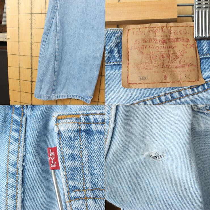 90s USA製 Levis 501 リーバイス ブルー ジーンズ リメイク