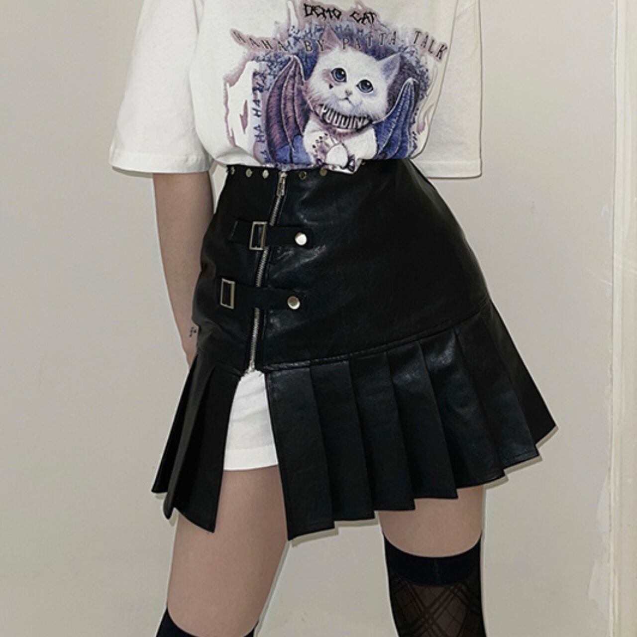 スリットベルトスカート　2color　1278