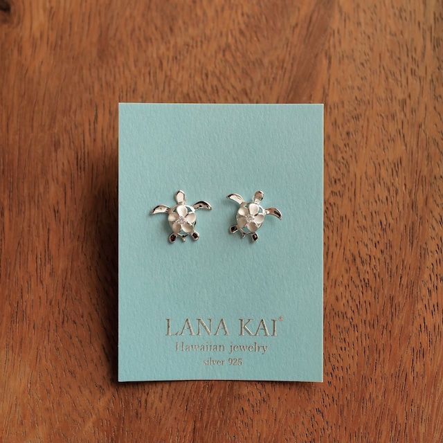 ハワイアンジュエリー / Honu plumeria zirconia ピアス