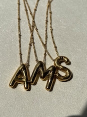 【SET】Big alphabet necklace× pierce
