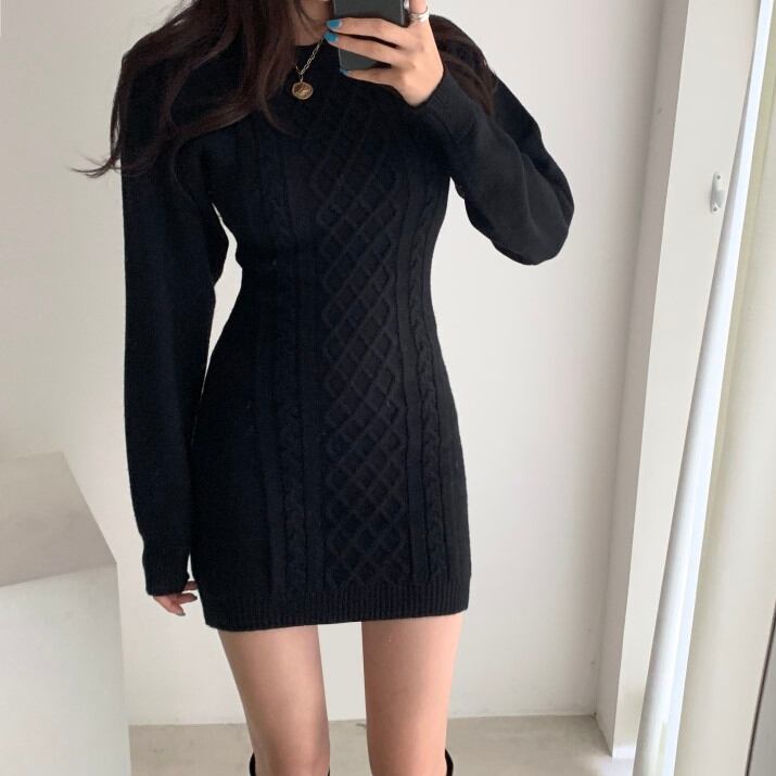 ワンピース ニット タイトワンピース ニットワンピース 秋 冬 秋冬 春 ミニワンピ アイボリー グレー ブラック 黒 タイトニットワンピース K O0007 Reirse レイルセ 代 30代 40代 レディースファッション 通販