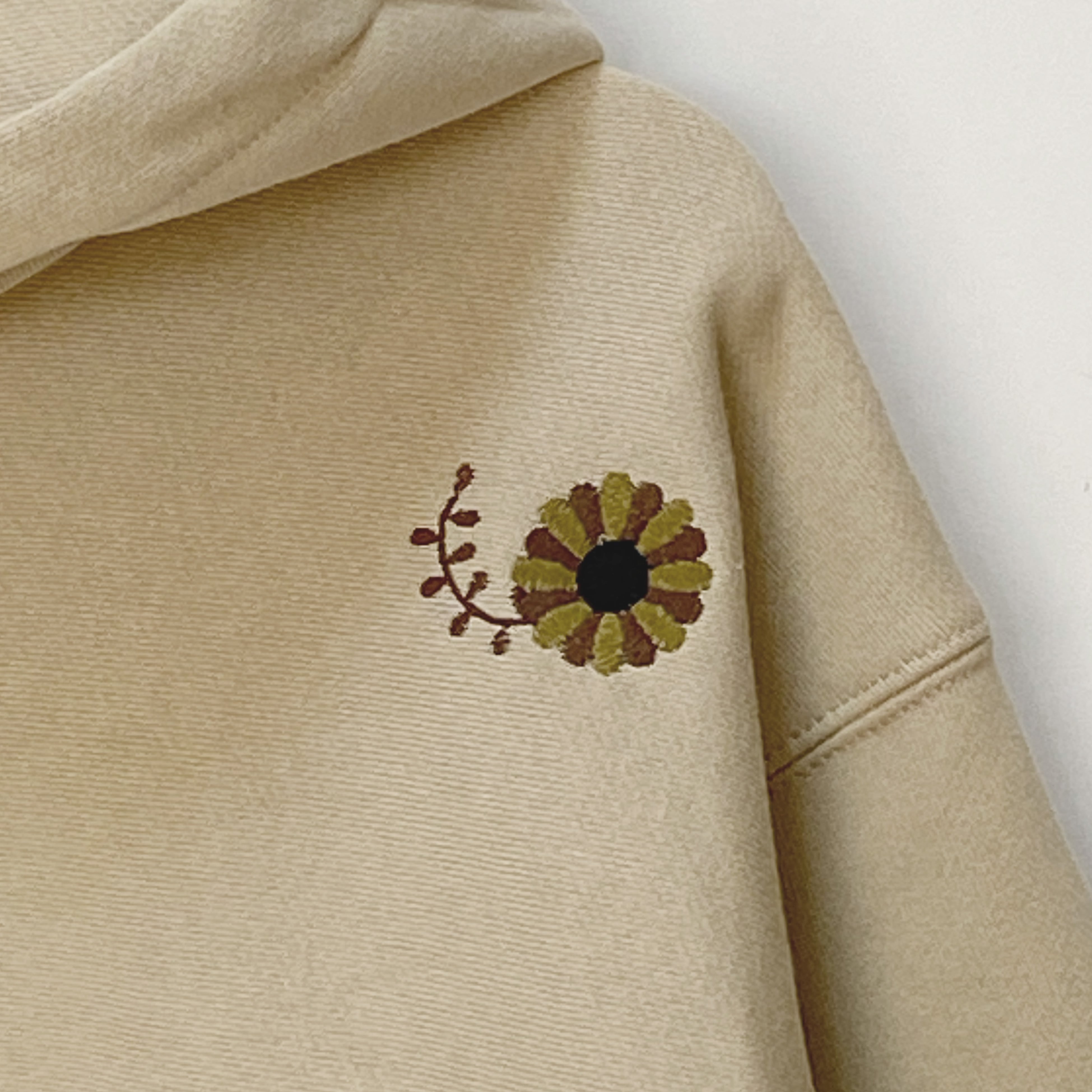刺繍☆パーカー【ジップアップ】／花とアフロ