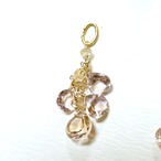 キラキラ！アメトリン×ジルコン　ファセットカット　ペンダントトップ