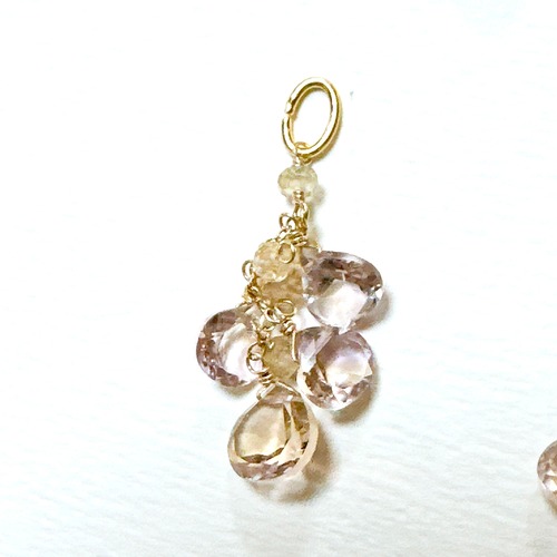 キラキラ！アメトリン×ジルコン　ファセットカット　ペンダントトップ