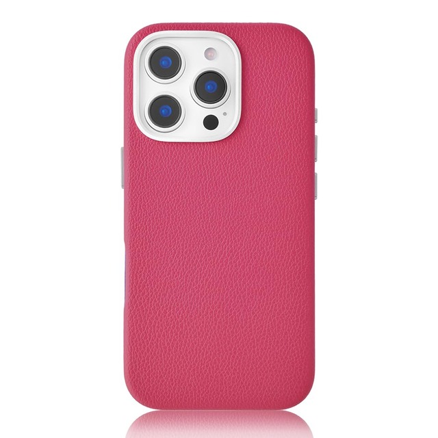 [ UNiCASE 公式 ] iPhone16 Pro用 MagSafe対応 スマホケース[ MagSafe 充電に対応 PU レザーケース ] 耐衝撃 マグセーフ アイフォン [ ユニケース ] Mag Plain Case for iPhone16 (pink)