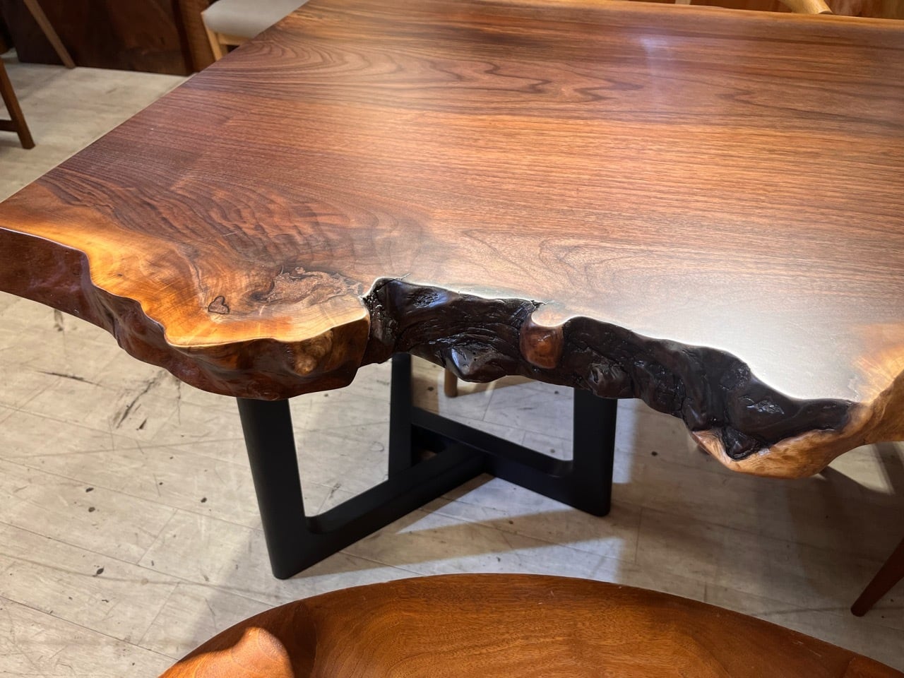 ウォールナット_2310×870-700-795×55_浅草本店_テーブル天板/一枚板