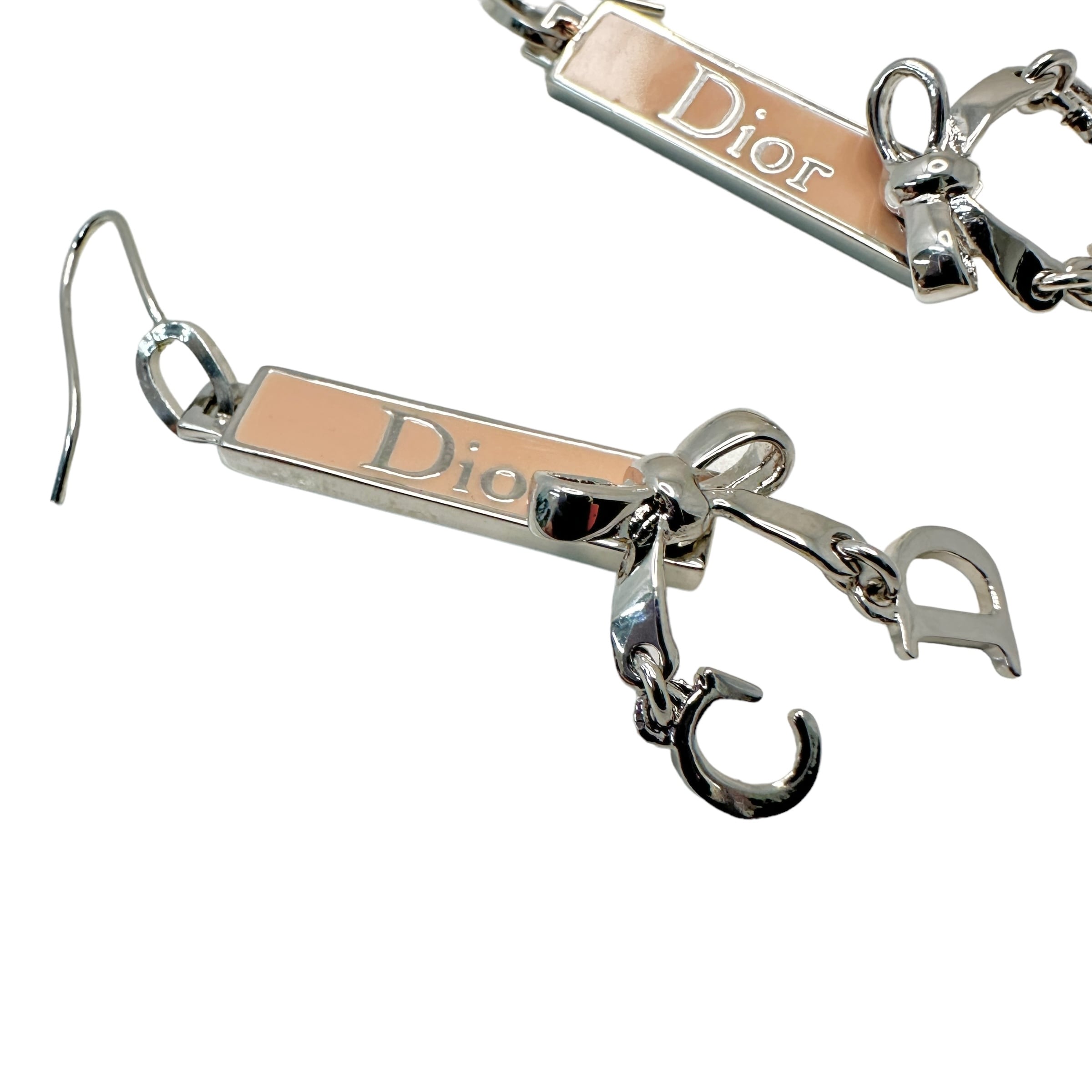 美品 DIOR ディオール ロゴピアス シルバー クリスチャンディオール Christian Dior シルバー ロゴピアス | Shelly