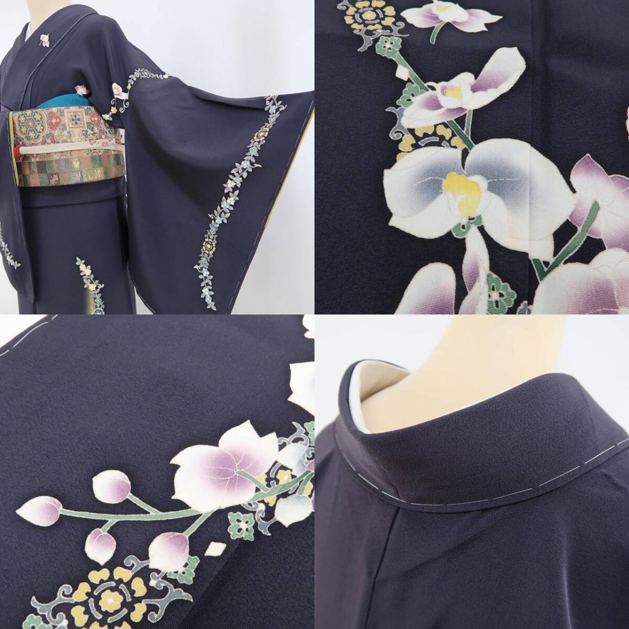 新品 本加賀友禅 橋本静華 やまと 胡蝶蘭 着物 仕付け糸付 訪問着 4156 