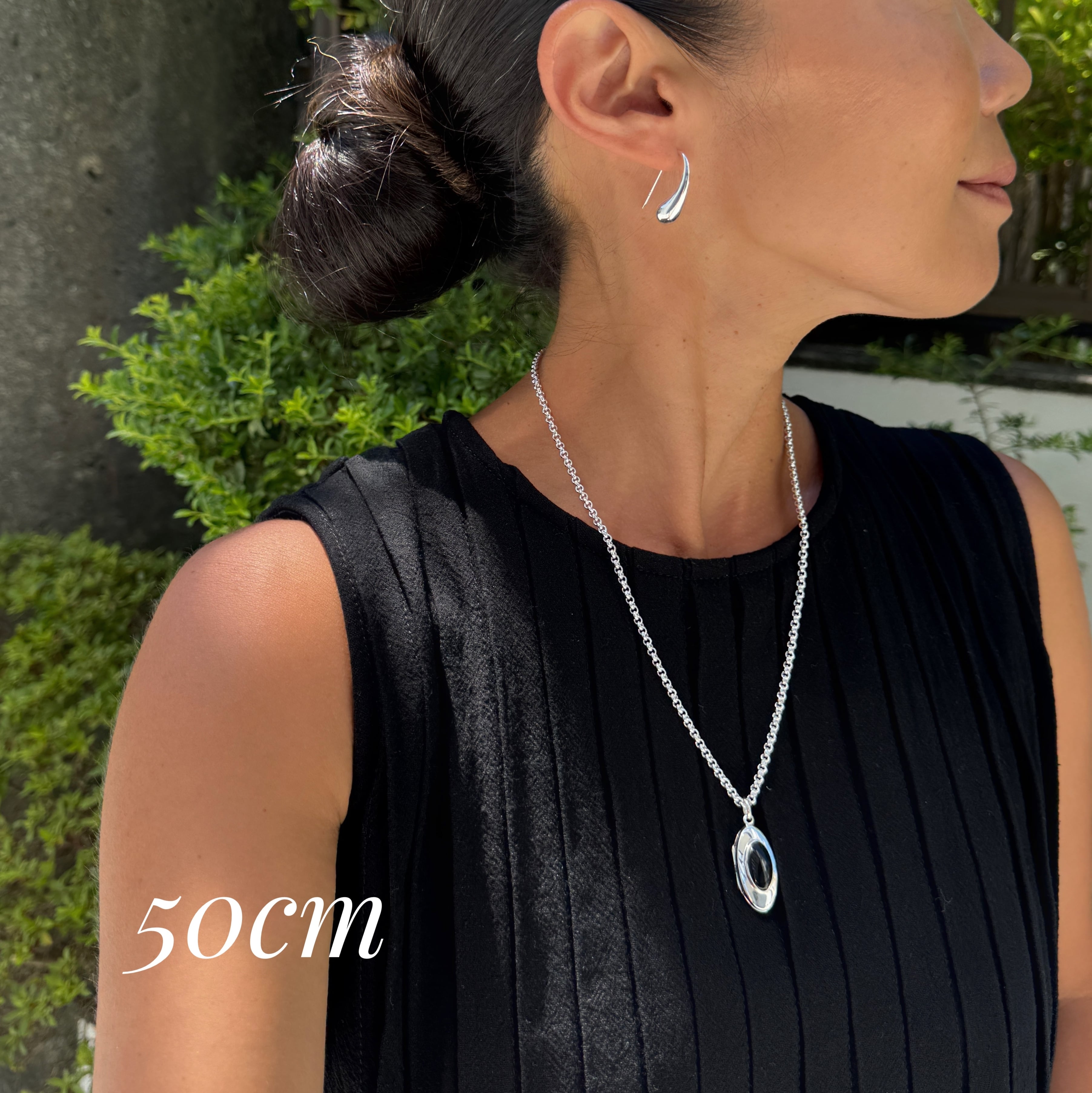 ラスト2！！】オニキス オーバル ロケット ペンダント （チェーン