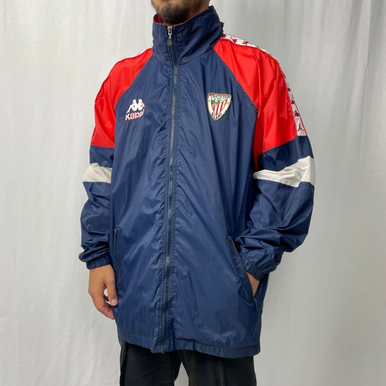 90年代 KAPPA カッパ ATHLETIC BILBAO アスレチック・ビルバオ ナイロントラックジャケット メンズXL相当 古着 90s