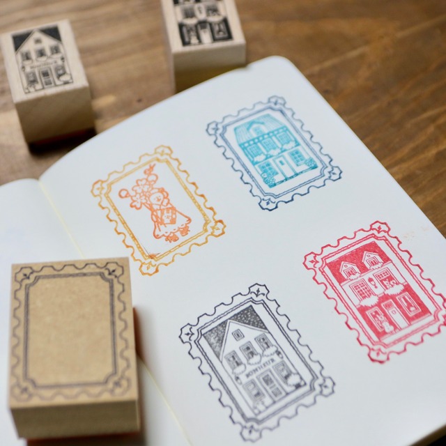 切手みたいなフレームはんこ