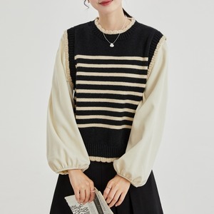 contrast border knit sweater