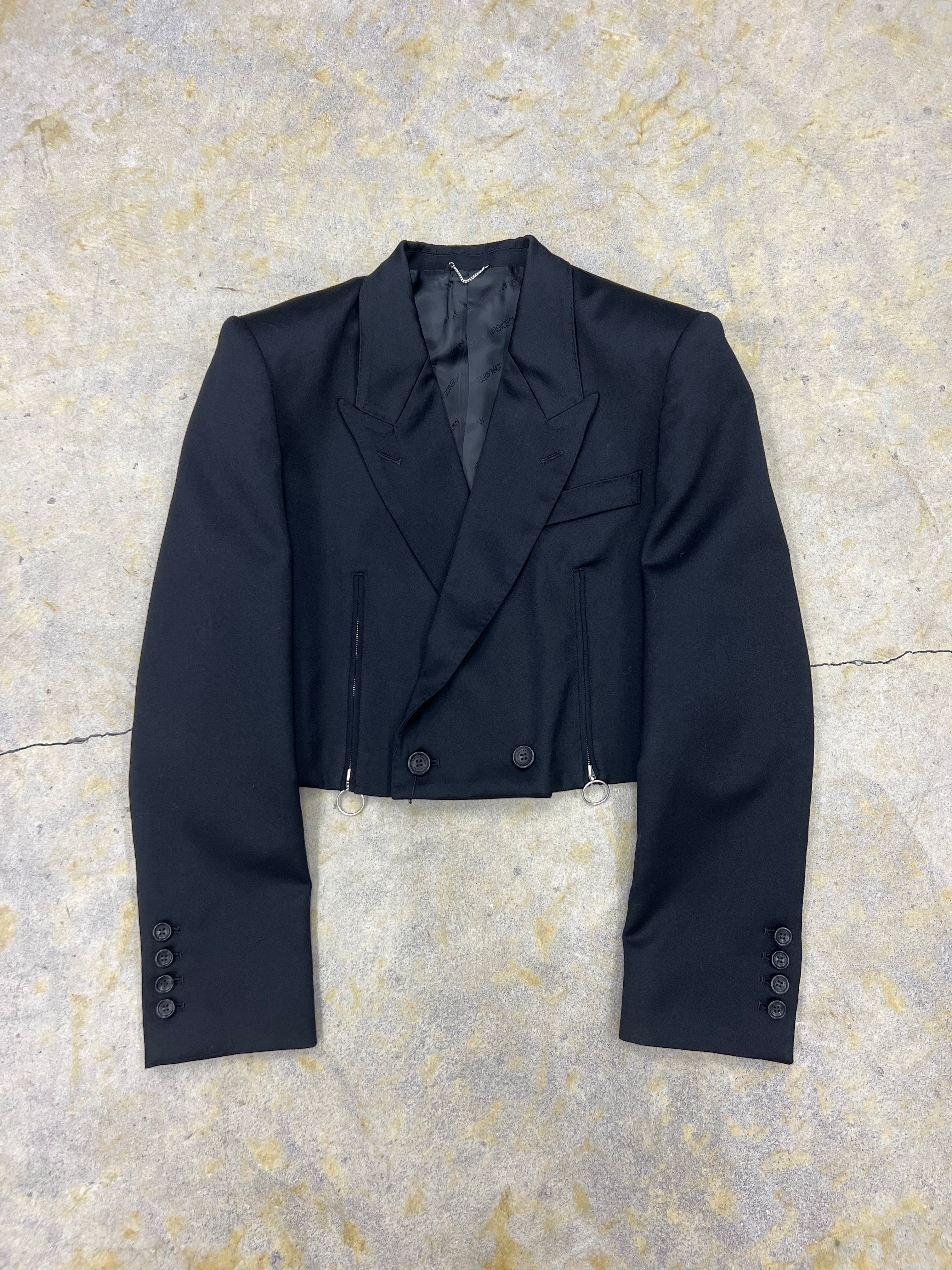 JOHNLAWRENCESULLIVAN | WOOL SATIN SPENCER JACKET | BLACK | HOWDAY