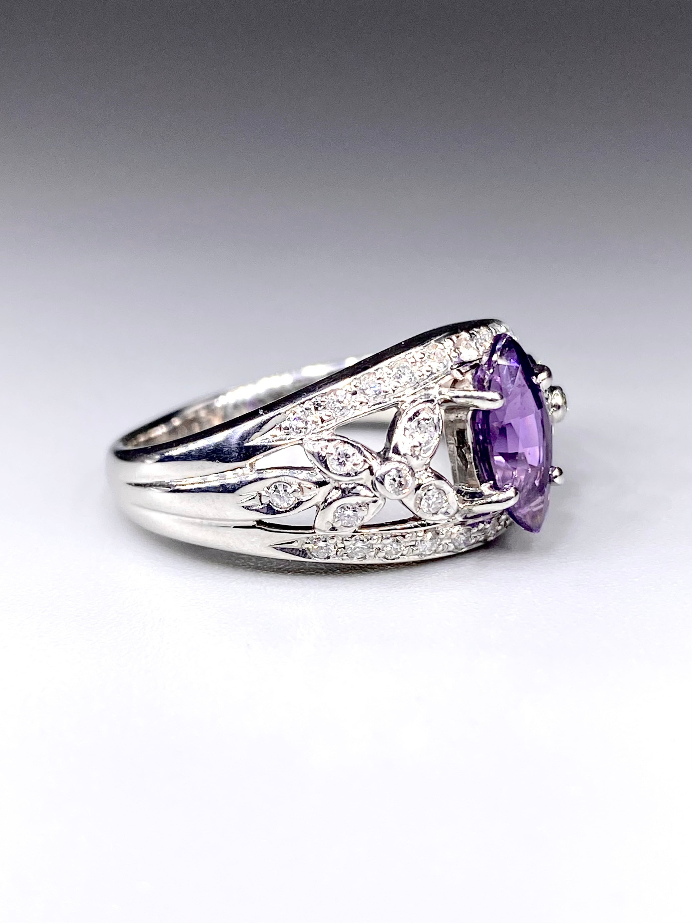 バイオレットサファイア 1.23ct / ダイヤモンド 計0.27ct Pt900 リング