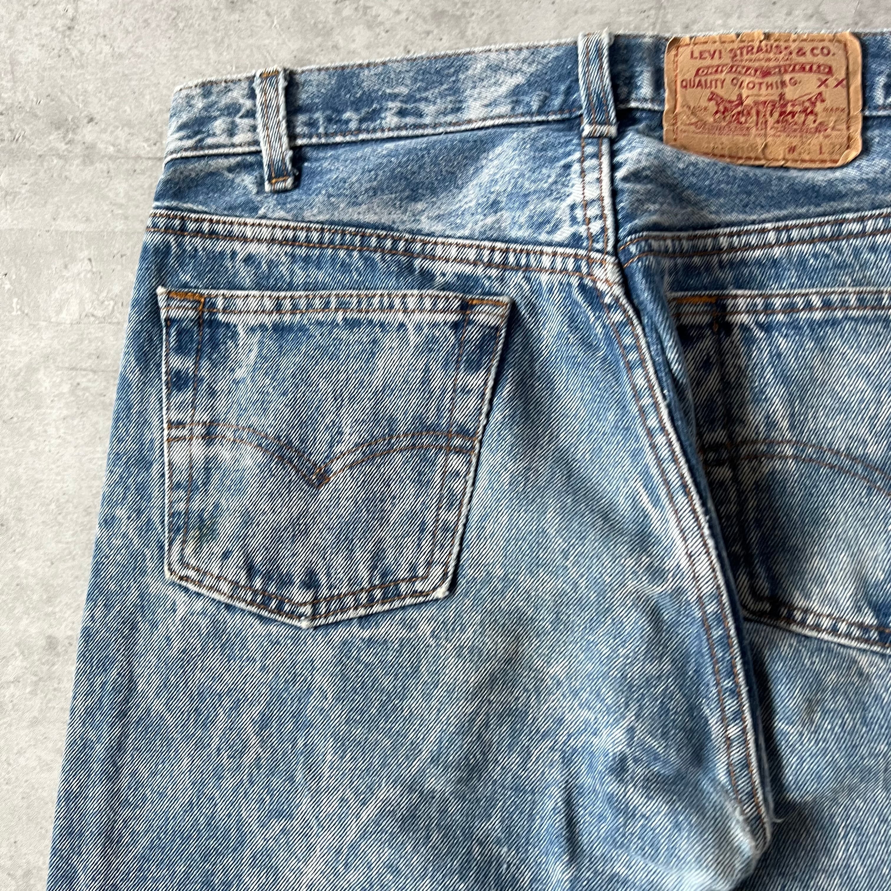 90s “Levis 501” W31L32 chemical washed denim pants made in usa 80 