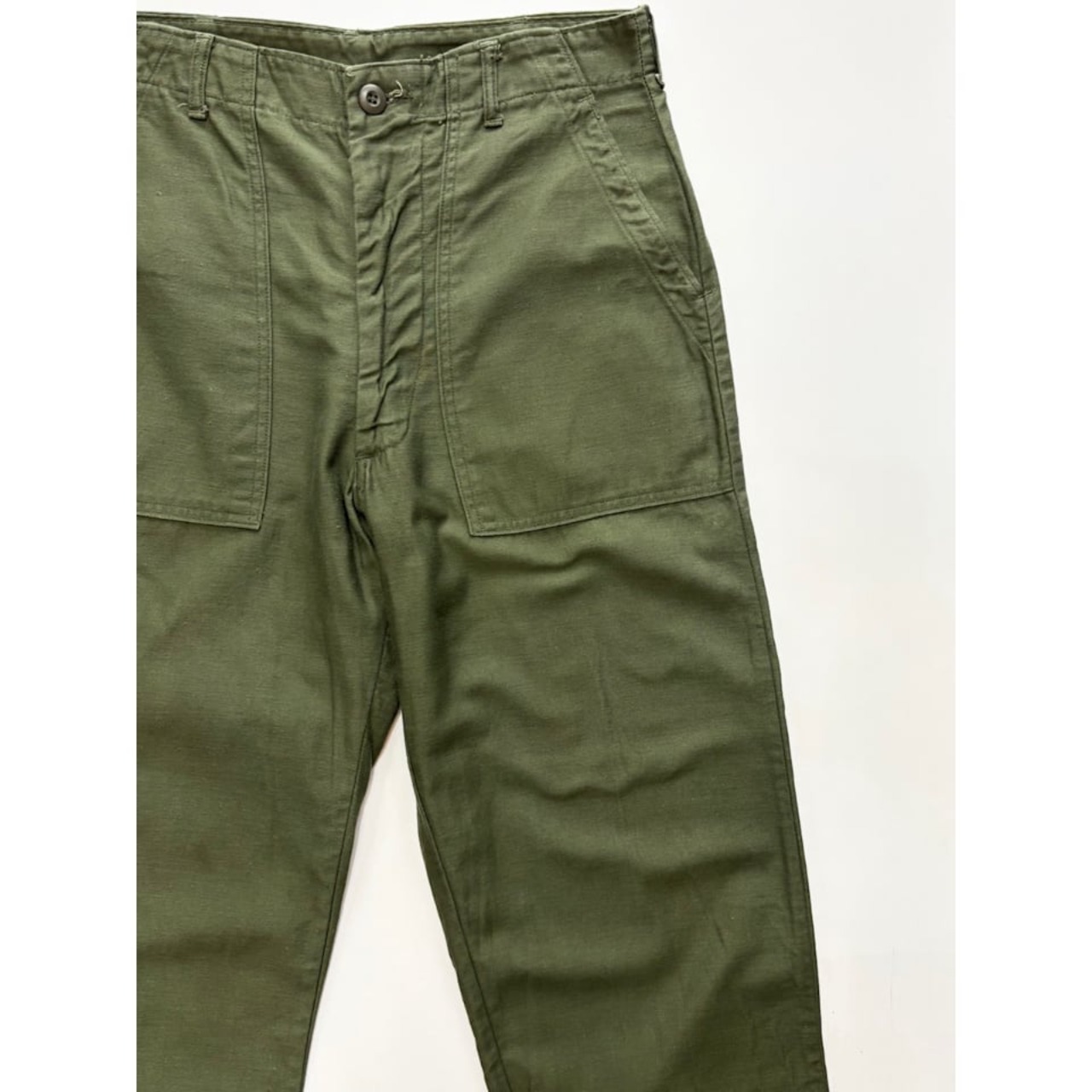 60s US ARMY OG-107 COTTON SATEEN BAKER PANTS Size W34L29→W33L28
